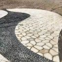 海东 黄金麻冰裂纹地铺石工地铺装案例