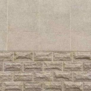 海东 黄金麻自然面蘑菇石配荔枝面干挂