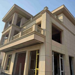 海东 黄金麻花岗岩石材荔枝面外墙干挂效果展示