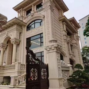 海东 黄金麻花岗岩别墅外墙干挂效果展示