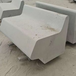 海东 芝麻白花岗岩异形坐凳，石凳