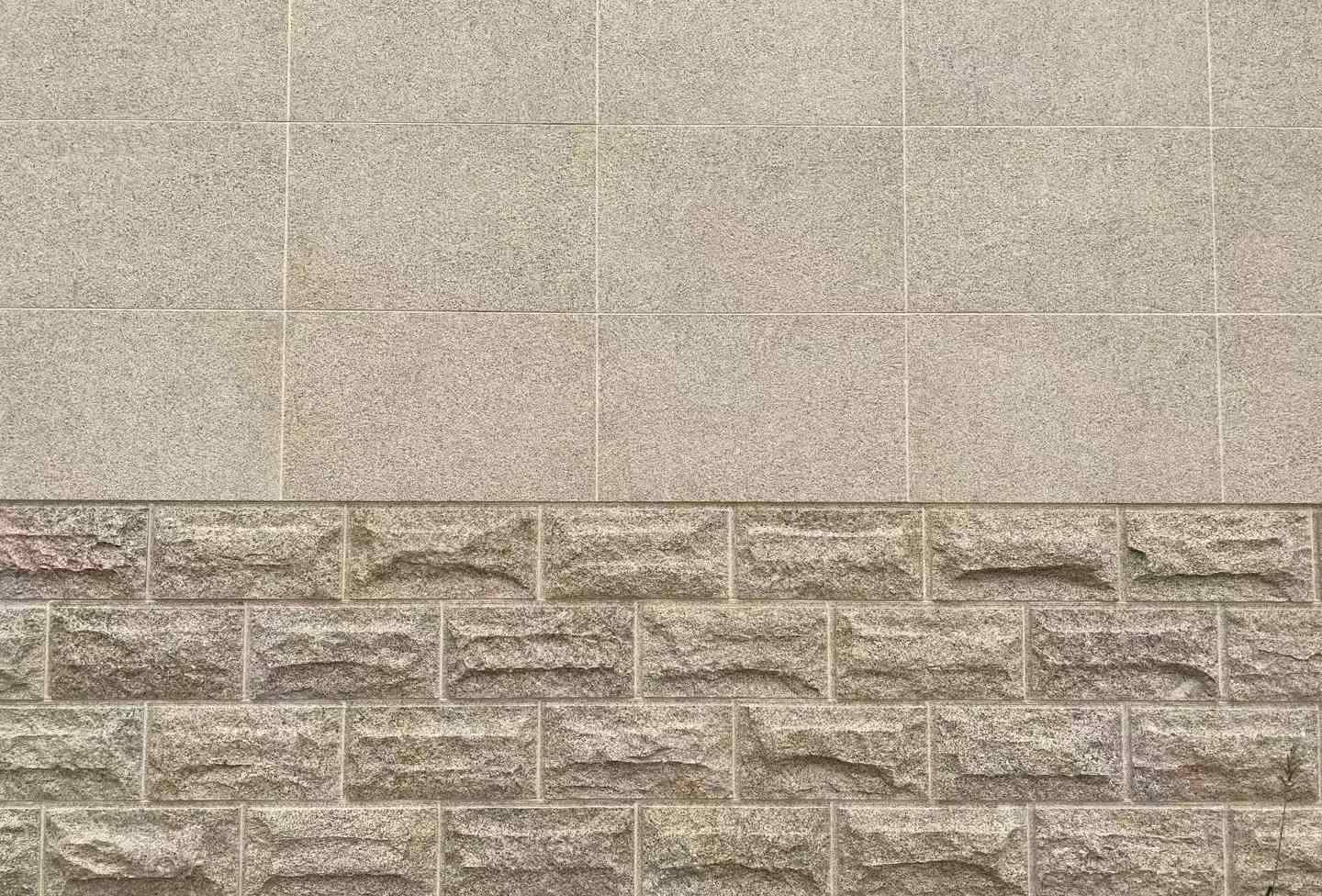 海东 黄金麻自然面蘑菇石配荔枝面干挂