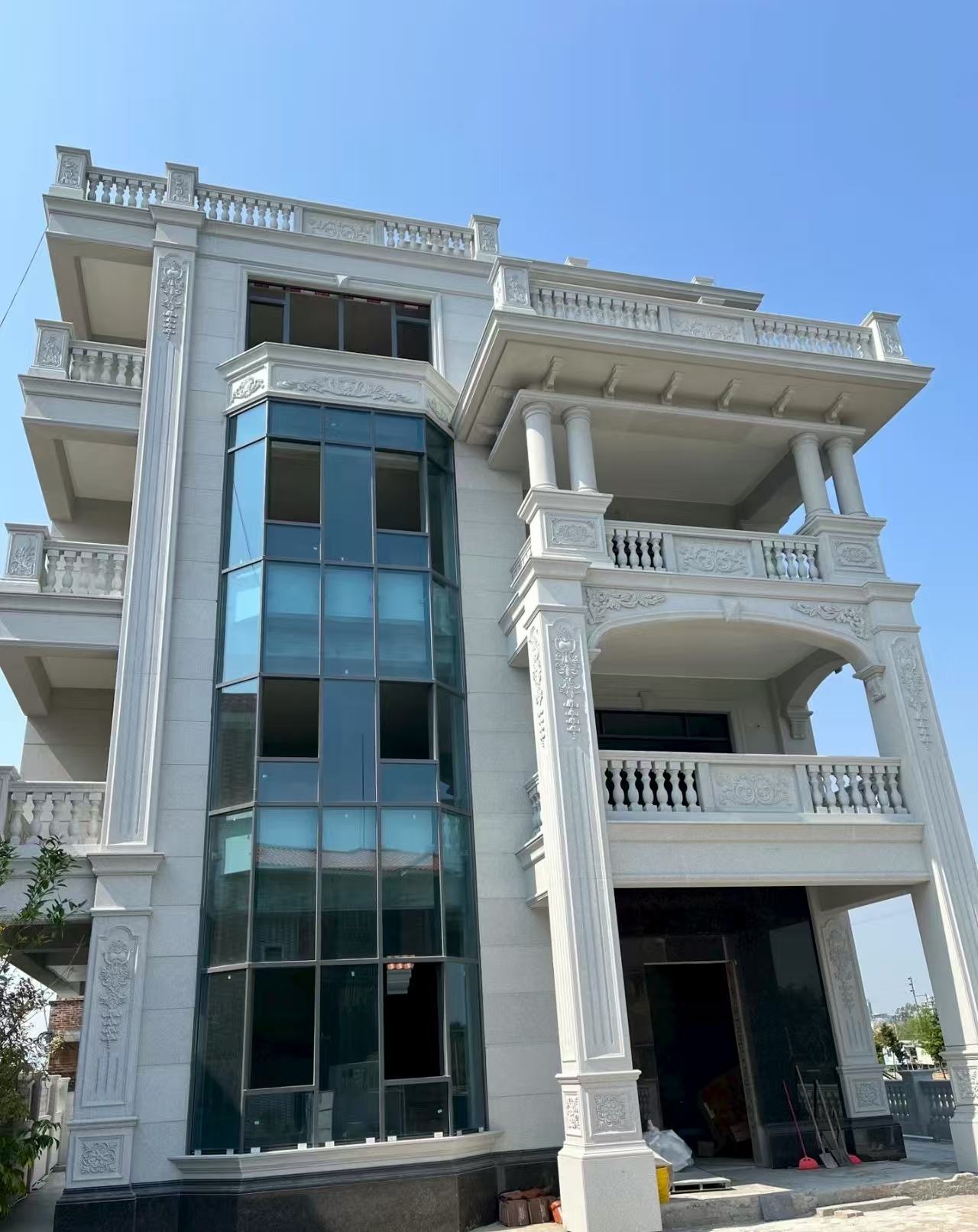 海东 白麻花岗岩别墅外墙干挂效果展示