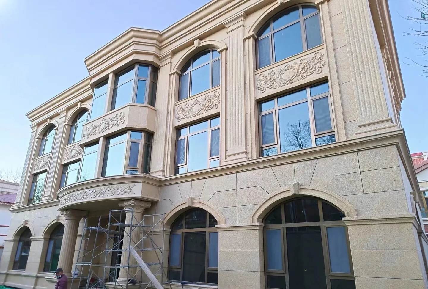 海东 黄金麻花岗岩别墅外墙干挂