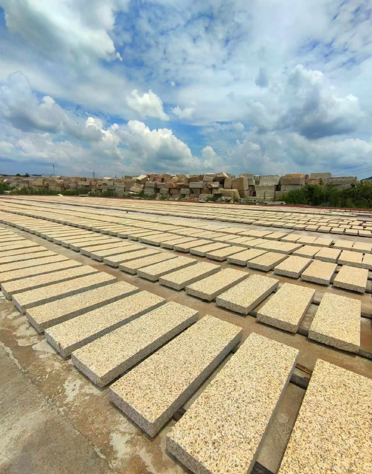 海东 黄金麻荔枝面花岗岩石材地铺石防护中