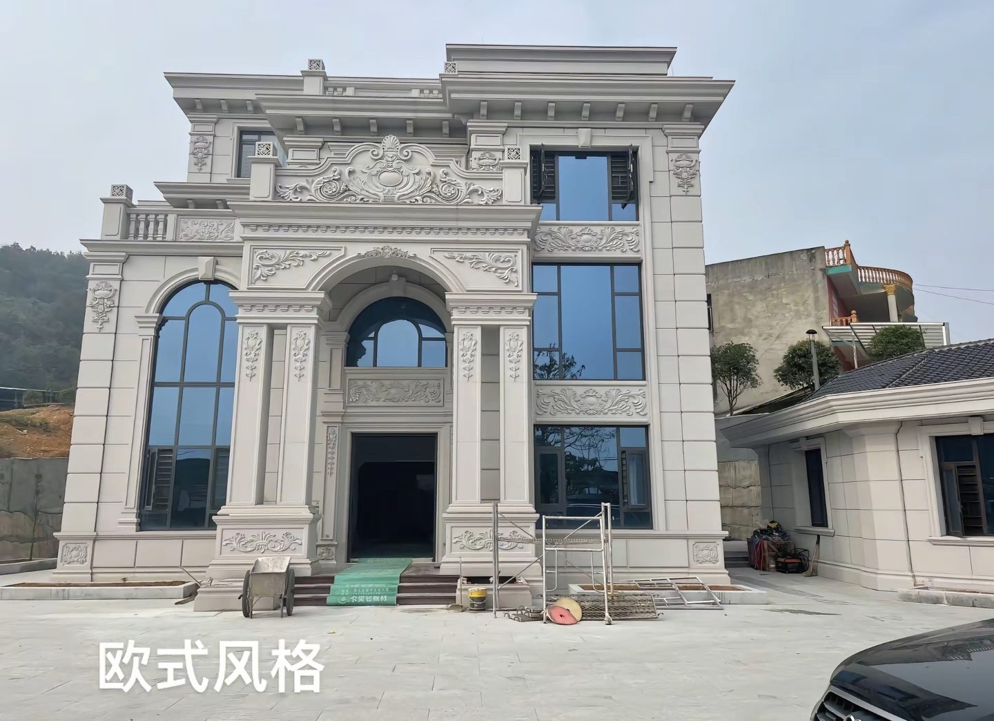 海东 白麻花岗岩别墅外墙干挂